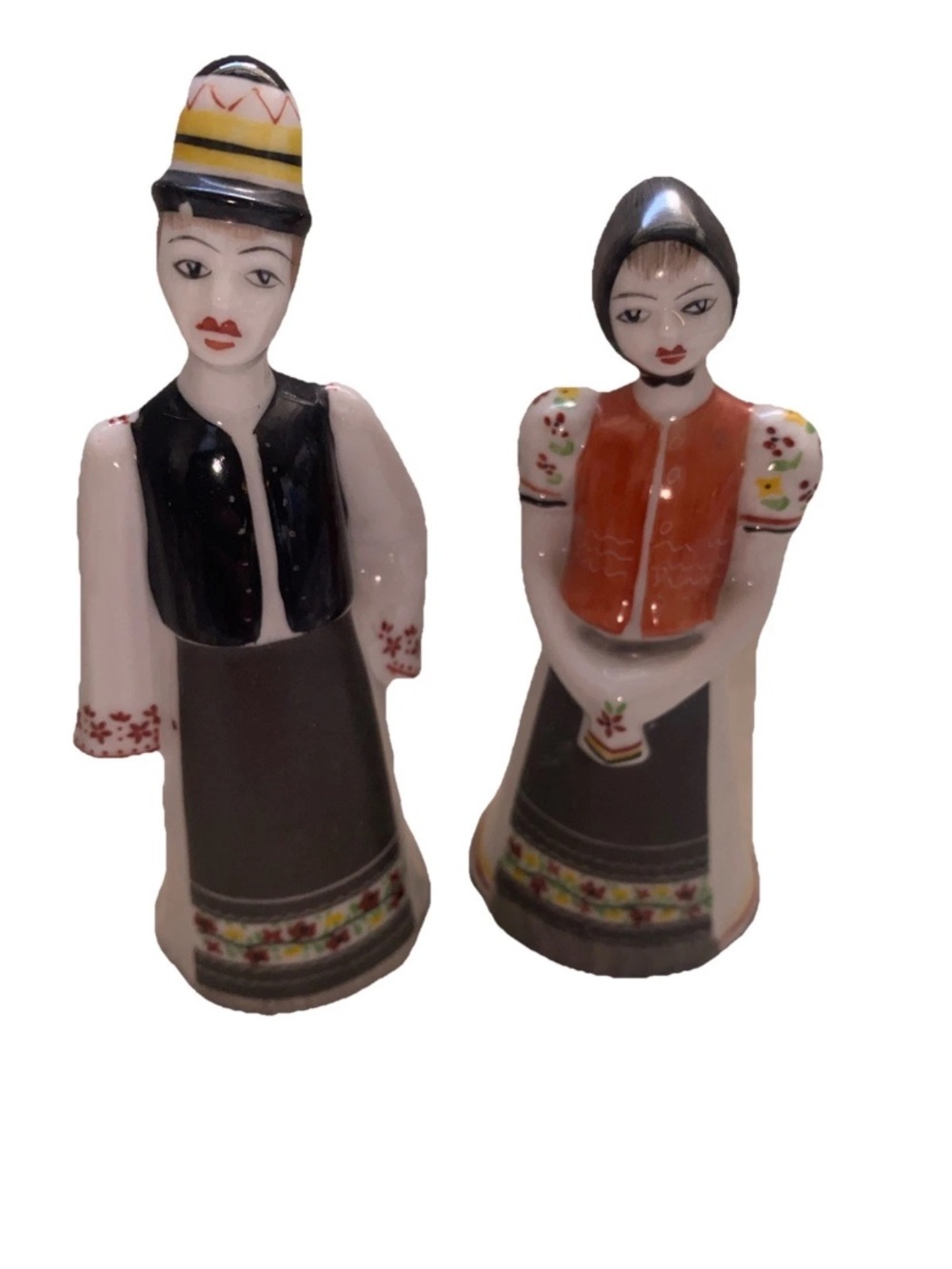 Vintage Hollohaza Hungary Hand Painted Man & Woman Figurine Pair‎  Set